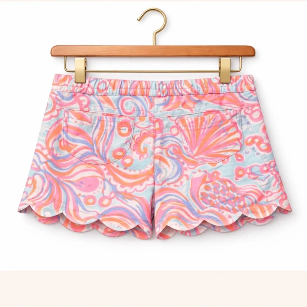Lilly Pulitzer Pink Pout Bubbly Buttercup Scalloped Shorts Size 16 Resortwear II